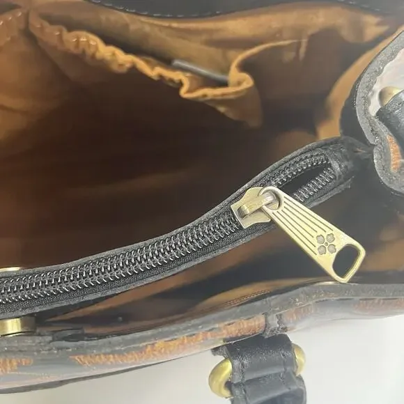 Patricia Nash Leather Primrose Satchel Handbag Animal Print Tiger Crossbody NEW - Picture 9 of 16